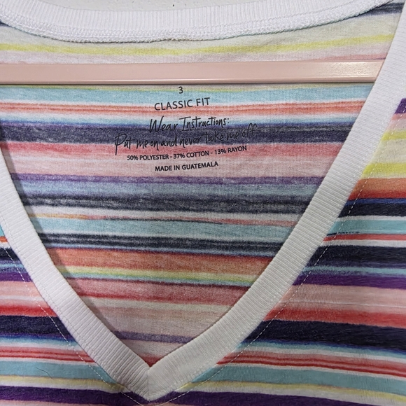 Torrid Rainbow Striped V-Neck Tank Top - Picture 2 of 3